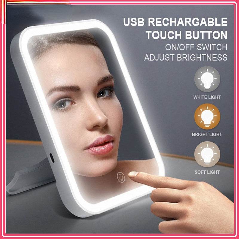 LED Lighted Makeup Mirror: Touch Sensor & Travel-Friendly - Timothy Lane