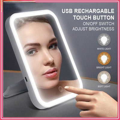 LED Lighted Makeup Mirror: Touch Sensor & Travel-Friendly - Timothy Lane