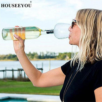 HOUSEEYOU Creative Red Wine Champagne Glass Cup with Silicone Seal Drink Directly from Bottle Crystal Glasses Cocktail Mug 260ML - Timothy Lane