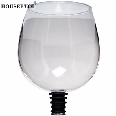 HOUSEEYOU Creative Red Wine Champagne Glass Cup with Silicone Seal Drink Directly from Bottle Crystal Glasses Cocktail Mug 260ML - Timothy Lane