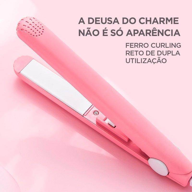 Compact 2-in-1 Hair Iron: Ceramic Straightener & Curler for Travel - Timothy Lane