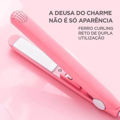 Compact 2-in-1 Hair Iron: Ceramic Straightener & Curler for Travel - Timothy Lane