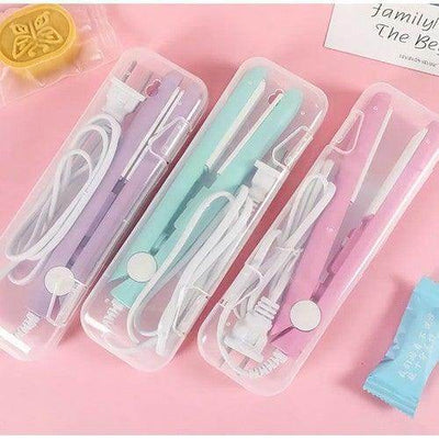 Compact 2-in-1 Hair Iron: Ceramic Straightener & Curler for Travel - Timothy Lane