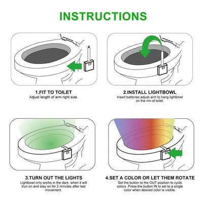 LED Motion Sensor Toilet Night Light – Soft Glow, Color Options, Easy Clip-On for Bathroom Safet - Timothy Lane