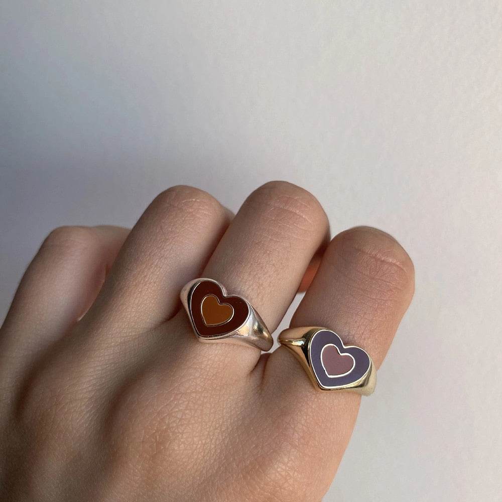 Charming Heart Ring with Long-Lasting Shine (Alloy, Sizes 6-8) - Timothy Lane