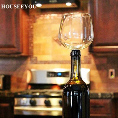 HOUSEEYOU Creative Red Wine Champagne Glass Cup with Silicone Seal Drink Directly from Bottle Crystal Glasses Cocktail Mug 260ML - Timothy Lane