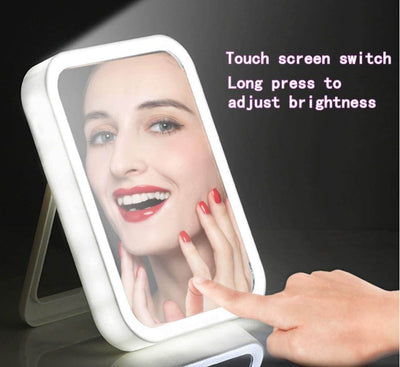 LED Lighted Makeup Mirror: Touch Sensor & Travel-Friendly - Timothy Lane