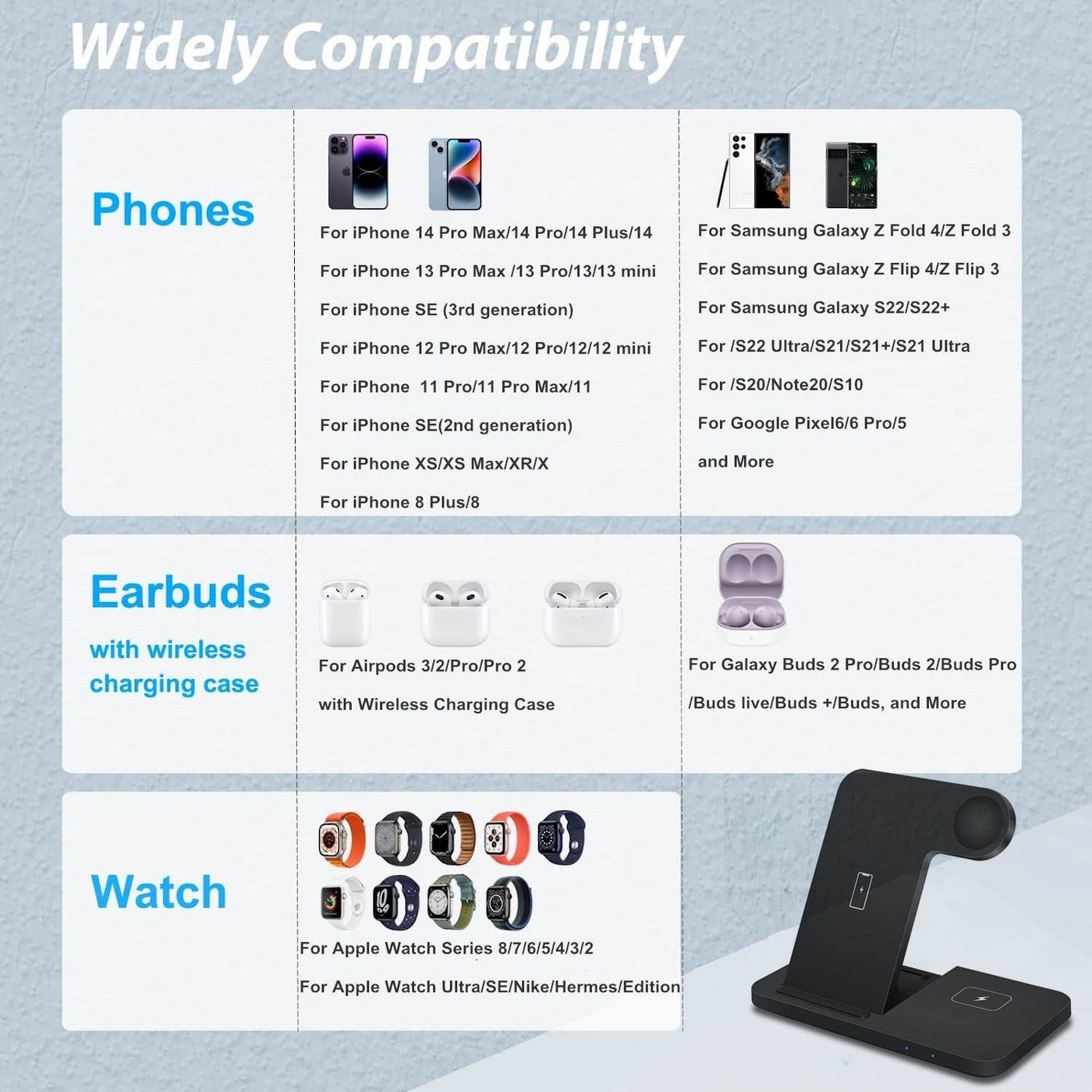 3in1 Wireless Fast Charger Dock Station - Timothy Lane