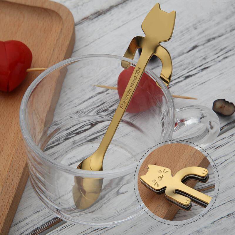 STAINLESS STEEL CAT TEASPOONS - Timothy Lane